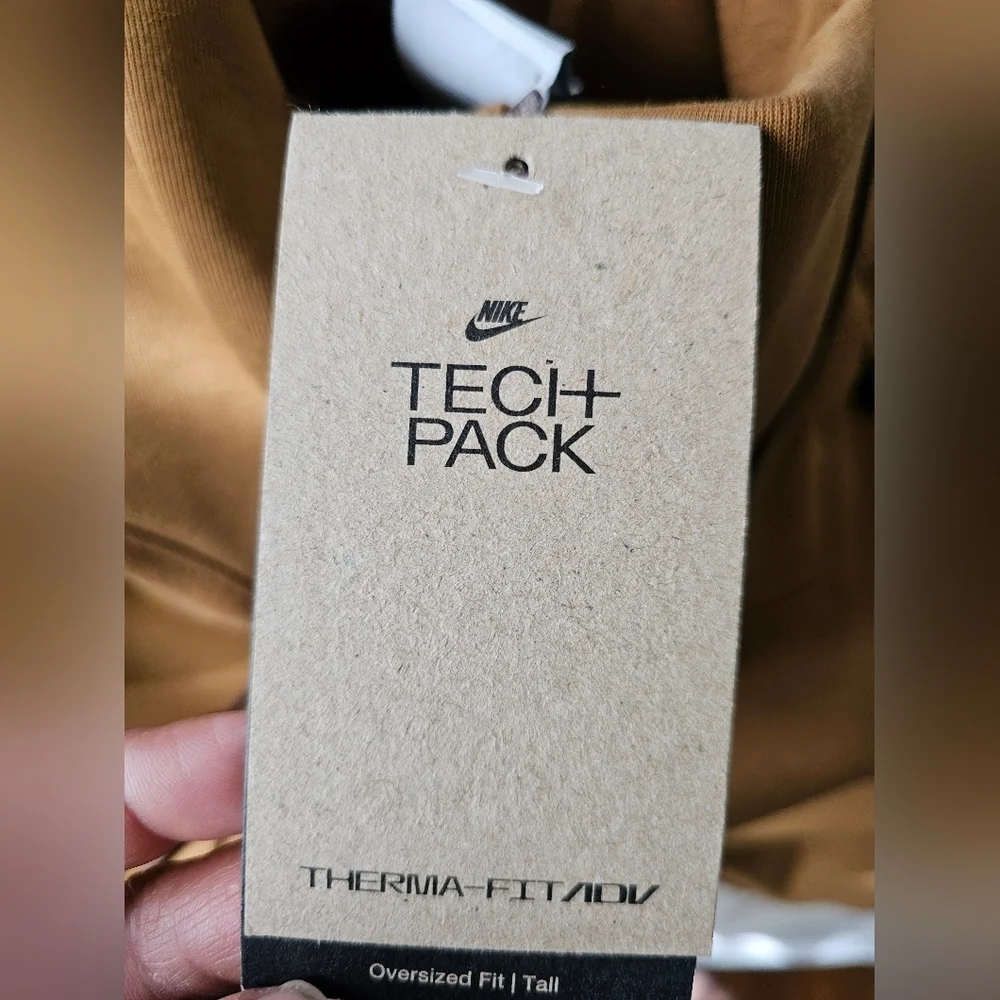 Nike Tech Pack Brown Boxy Cropped Sweatshirt Long Sleeve